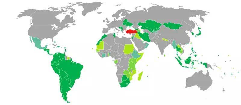 土耳其护照免签国家图