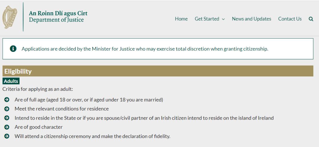 爱尔兰移民入籍